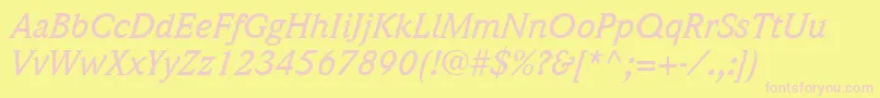 ItcWeidemannLtMediumItalic Font – Pink Fonts on Yellow Background