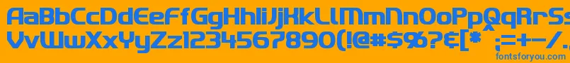 ImakiBold Font – Blue Fonts on Orange Background