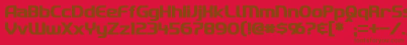 Czcionka ImakiBold – brązowe czcionki na czerwonym tle