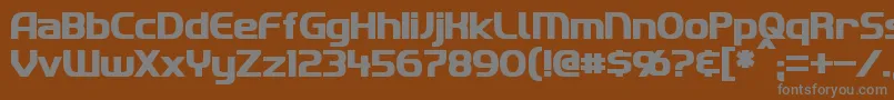 ImakiBold-Schriftart – Graue Schriften auf braunem Hintergrund