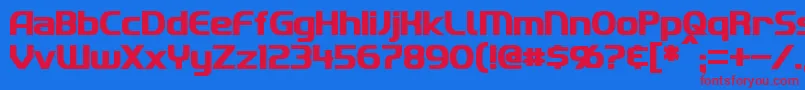 Police ImakiBold – polices rouges sur fond bleu
