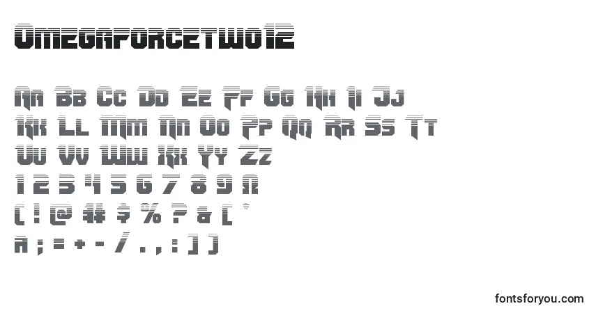 Шрифт Omegaforcetwo12 – алфавит, цифры, специальные символы