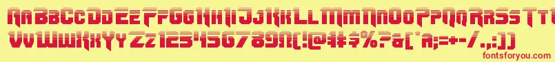 Omegaforcetwo12 Font – Red Fonts on Yellow Background