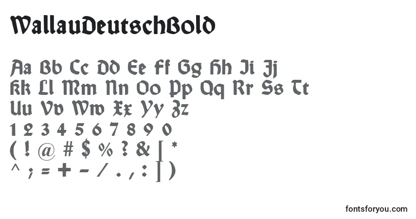 Czcionka WallauDeutschBold – alfabet, cyfry, specjalne znaki