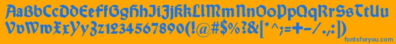 fuente WallauDeutschBold – Fuentes Azules Sobre Fondo Naranja