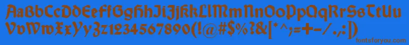 WallauDeutschBold Font – Brown Fonts on Blue Background