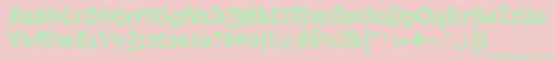 WallauDeutschBold Font – Green Fonts on Pink Background