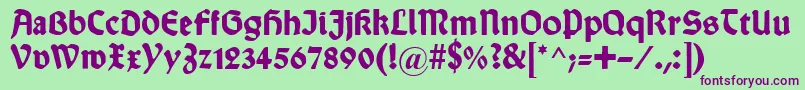 WallauDeutschBold Font – Purple Fonts on Green Background
