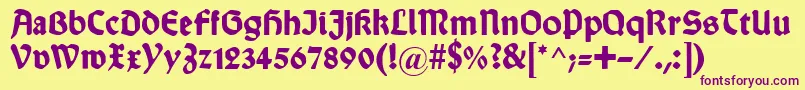 WallauDeutschBold Font – Purple Fonts on Yellow Background