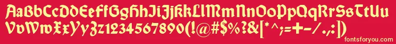 WallauDeutschBold Font – Yellow Fonts on Red Background