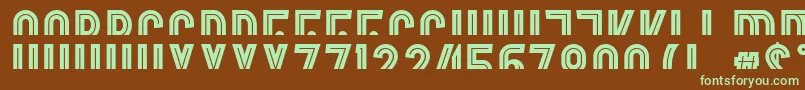 フォントBordercontrol – 緑色の文字が茶色の背景にあります。