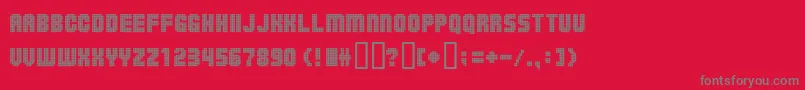 フォントBallsontherampage – 赤い背景に灰色の文字