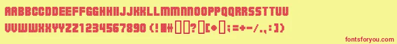 Ballsontherampage Font – Red Fonts on Yellow Background