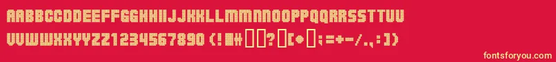 Шрифт Ballsontherampage – жёлтые шрифты на красном фоне