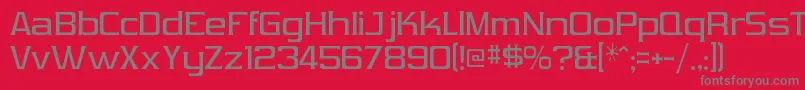 Saiba mais sobre a fonte VibrocentricRegular Fonte VibrocentricRegular – fontes cinzas em um fundo vermelho