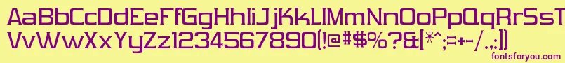 VibrocentricRegular Font – Purple Fonts on Yellow Background