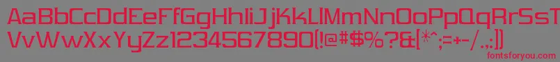 Czcionka VibrocentricRegular – czerwone czcionki na szarym tle