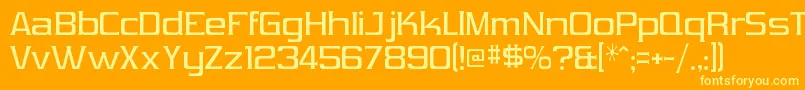 フォントVibrocentricRegular – オレンジの背景に黄色の文字