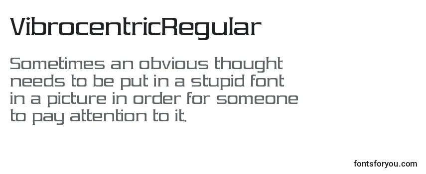 Review of the VibrocentricRegular Font