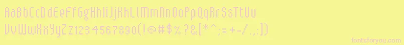 V5loxical Font – Pink Fonts on Yellow Background