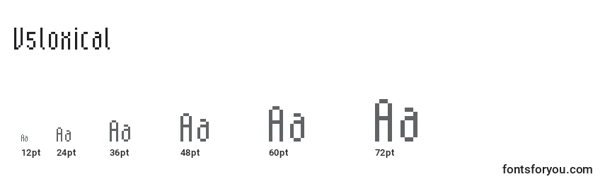 V5loxical Font Sizes