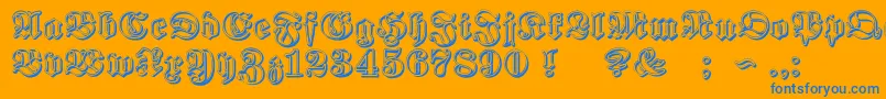 ProclamateRibbonHeavy Font – Blue Fonts on Orange Background