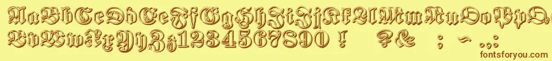 ProclamateRibbonHeavy-Schriftart – Braune Schriften auf gelbem Hintergrund