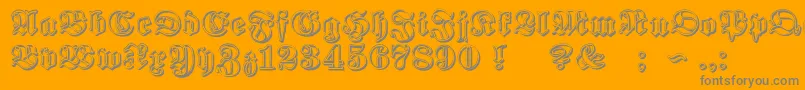 ProclamateRibbonHeavy-Schriftart – Graue Schriften auf orangefarbenem Hintergrund