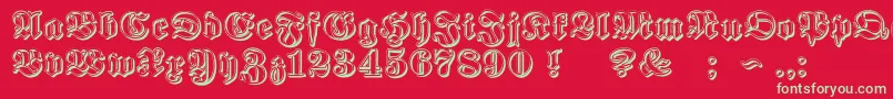 フォントProclamateRibbonHeavy – 赤い背景に緑の文字