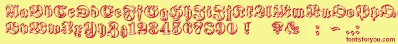 ProclamateRibbonHeavy Font – Red Fonts on Yellow Background