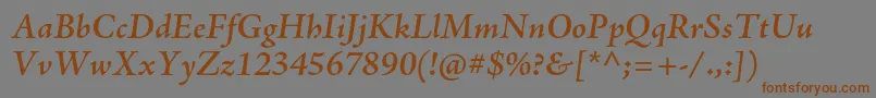 AjensonproSemiboldit Font – Brown Fonts on Gray Background