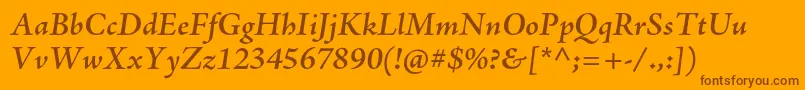 Шрифт AjensonproSemiboldit – коричневые шрифты на оранжевом фоне