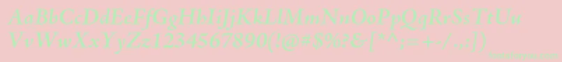 AjensonproSemiboldit Font – Green Fonts on Pink Background
