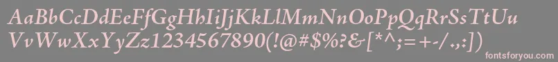 AjensonproSemiboldit Font – Pink Fonts on Gray Background