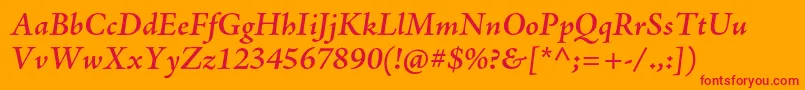 AjensonproSemiboldit Font – Red Fonts on Orange Background