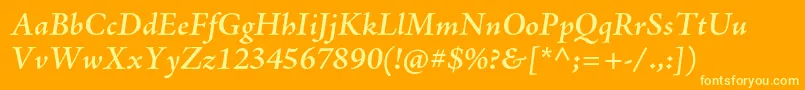 AjensonproSemiboldit Font – Yellow Fonts on Orange Background