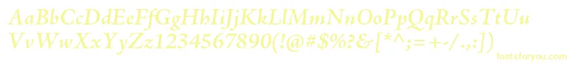 AjensonproSemiboldit Font – Yellow Fonts on White Background