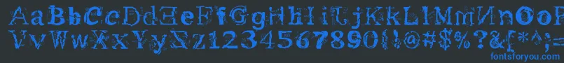 フォントMe – 黒い背景に青い文字