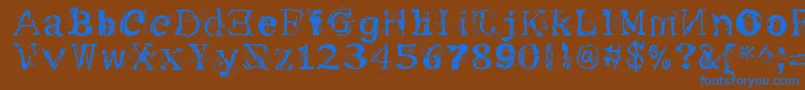 フォントMe – 茶色の背景に青い文字