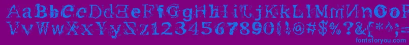フォントMe – 紫色の背景に青い文字