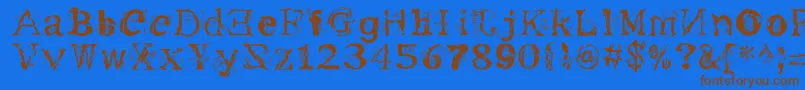 フォントMe – 茶色の文字が青い背景にあります。