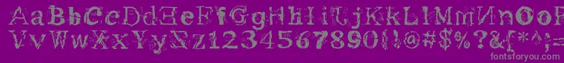 Me-Schriftart – Graue Schriften auf violettem Hintergrund