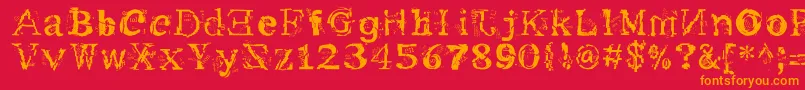 Me Font – Orange Fonts on Red Background