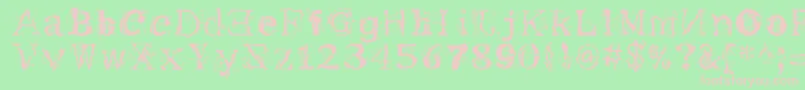 Me-fontti – vaaleanpunaiset fontit vihreällä taustalla