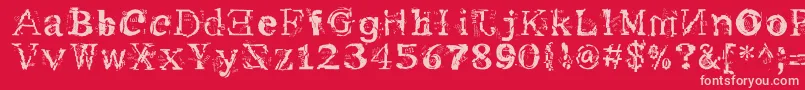 Me Font – Pink Fonts on Red Background