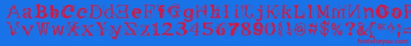 Me Font – Red Fonts on Blue Background