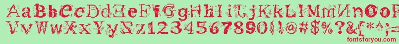 Me Font – Red Fonts on Green Background