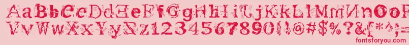 フォントMe – ピンクの背景に赤い文字