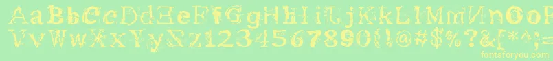 Me-fontti – keltaiset fontit vihreällä taustalla