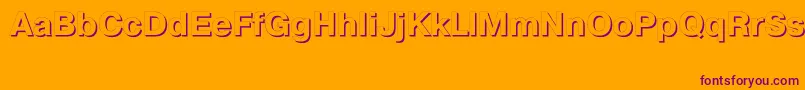PragmaticashadowcttBold-Schriftart – Violette Schriften auf orangefarbenem Hintergrund